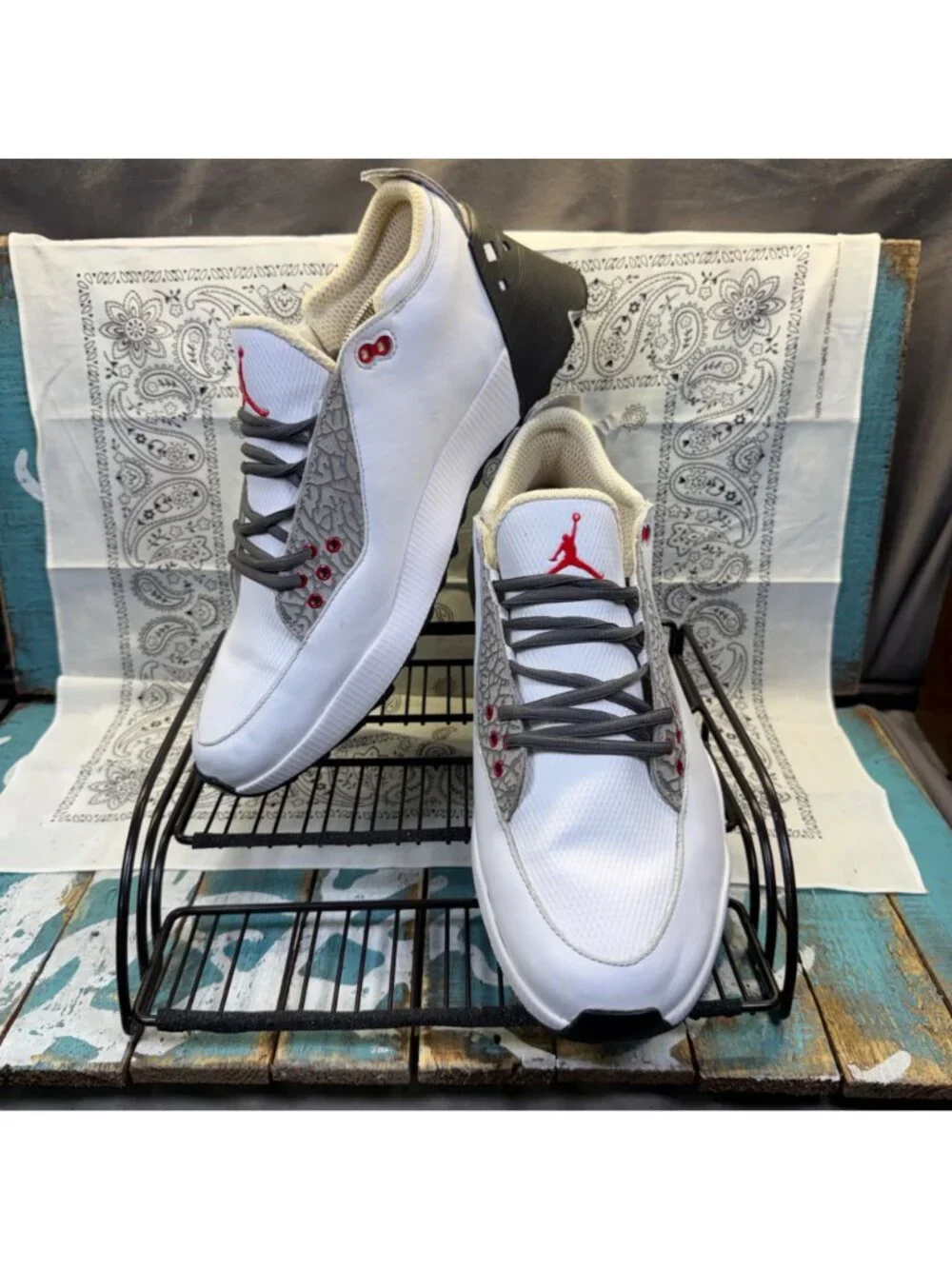 Nike Air Jordan ADG 2 Golf Shoe Elephant Print White Black Mens 14 CT7812-100